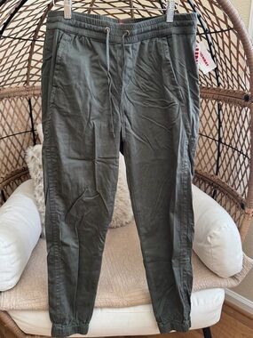 Union Bay Sateen Cargo Joggers Olive Green Large NWT